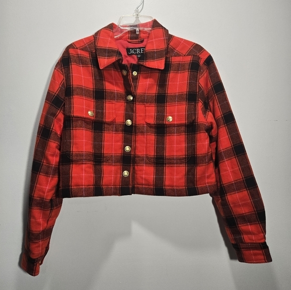 NEW J. Crew Cropped Fall Jacket Plaid Check S - Picture 2 of 11